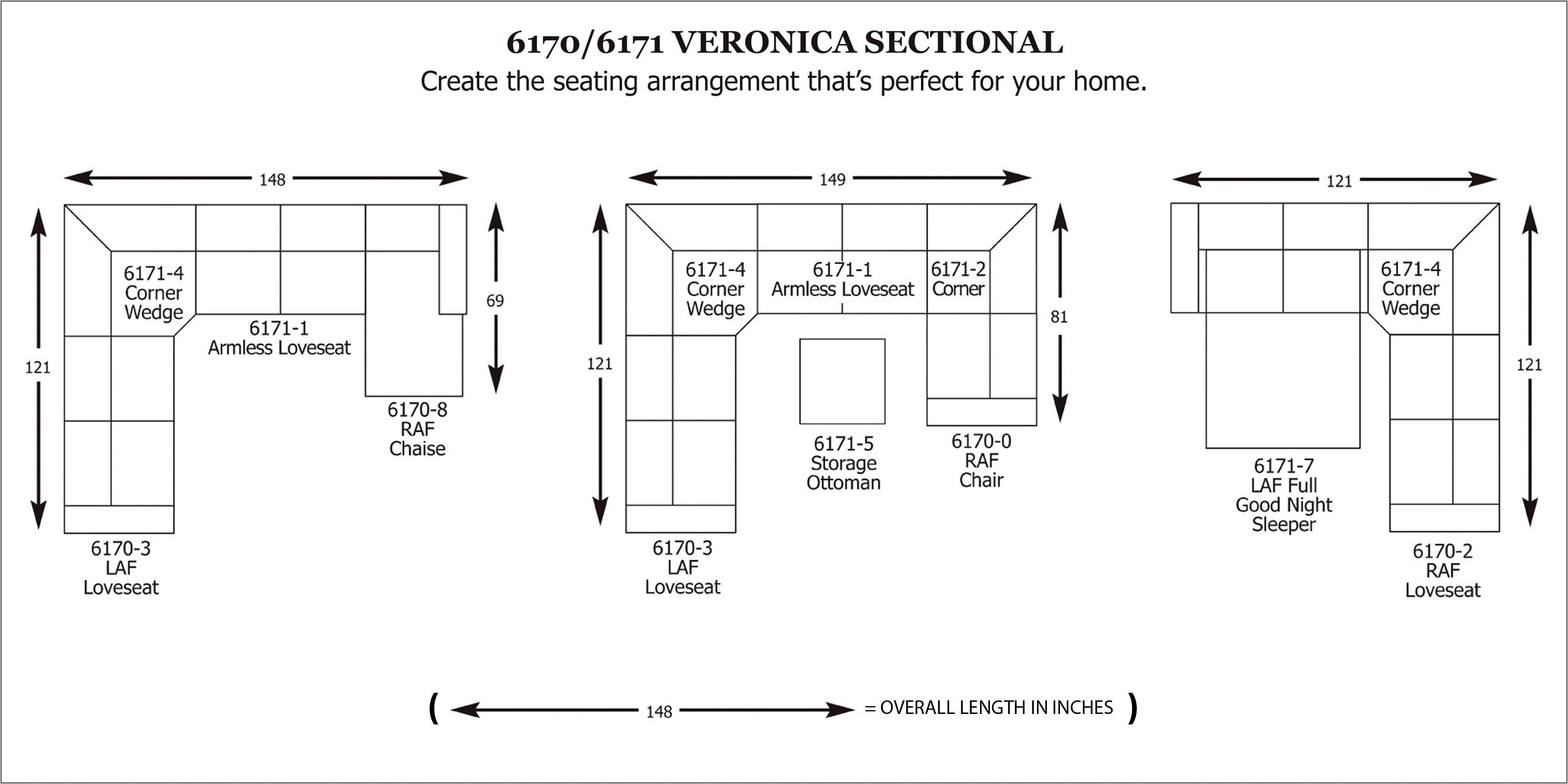 Broyhill Furniture Veronica Chaise Sectional with Sleeper AHFA